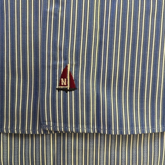 Ralph Lauren Classic Fit Shirt Mens Blue Stripe Long Sleeve Button 17-1/2 34/35 - Picture 3 of 6